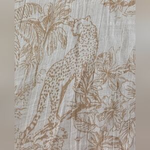 C By One Beige Botanical & Leopard Jungle Print Top Sz L Unique 0143-M